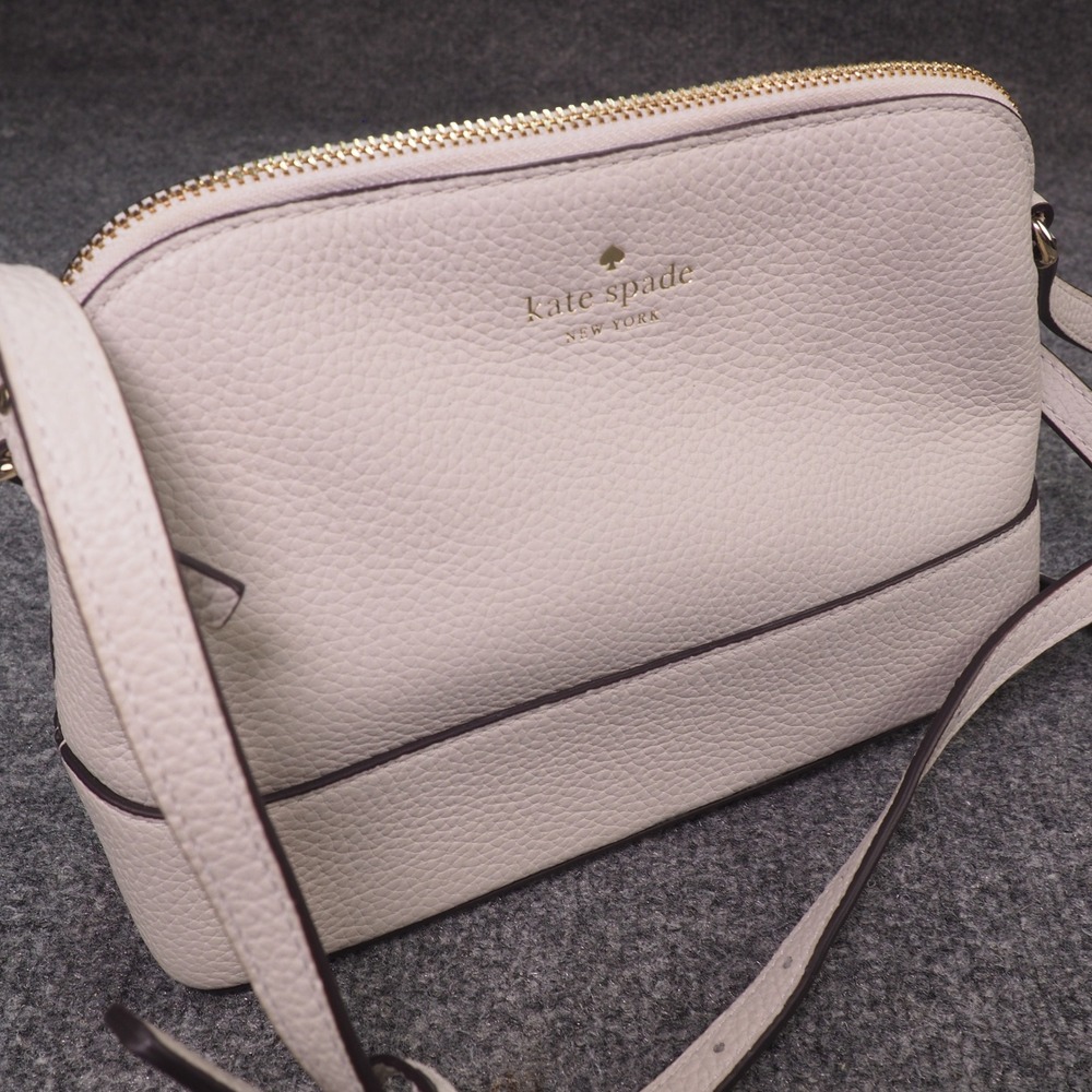 Kate Spade New York Crossbody Bag Cream Pebbled Leather Classic Minimalist
